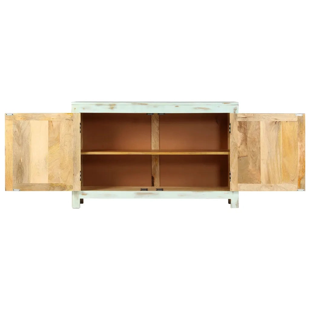 Credenza Azzurra 110x35x70 cm in Legno Massello di Mango 247763