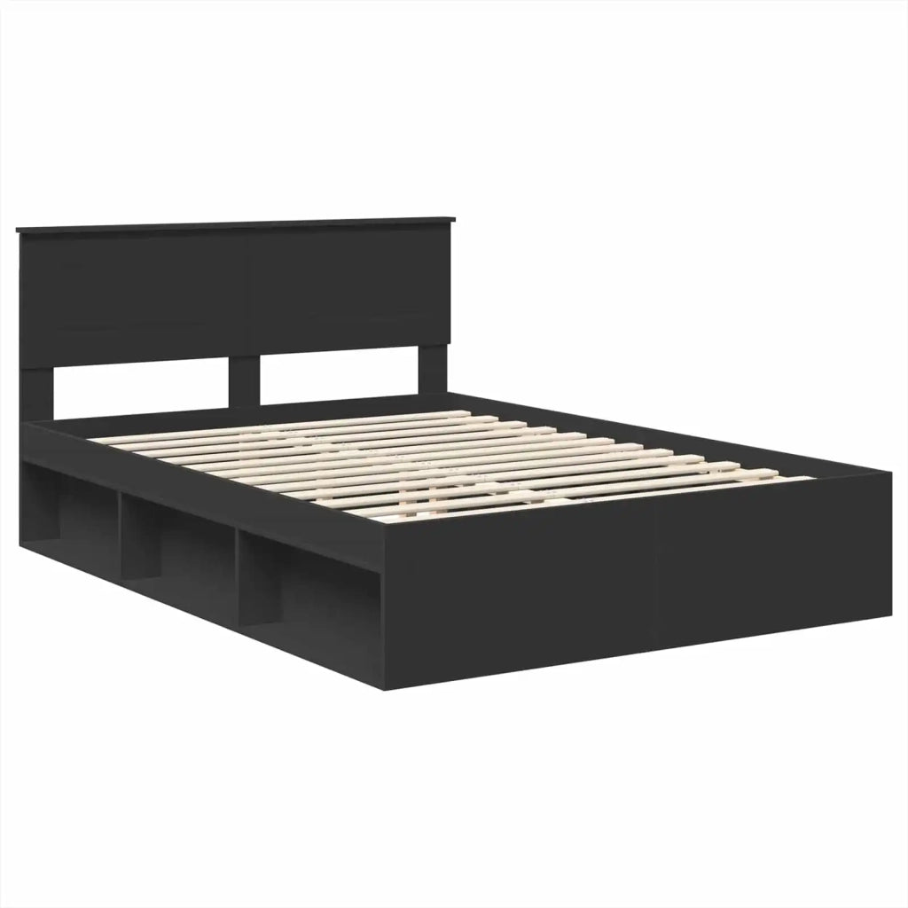 Struttura del letto Nero 150 x 200 cm Legno multistrato
