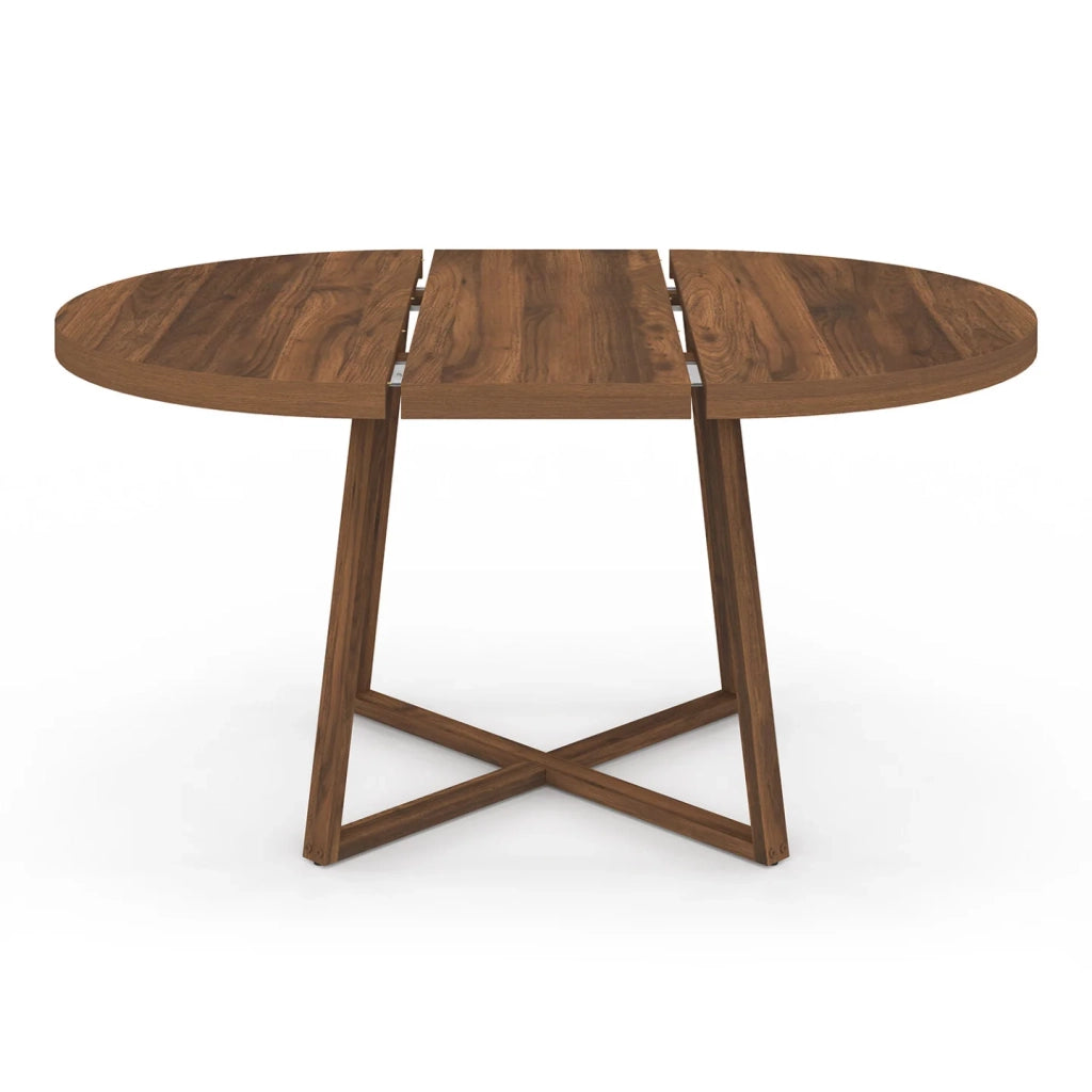 IDMarket - SELMA tavolo da pranzo rotondo allungabile 4-8 persone noce 110-150 cm
