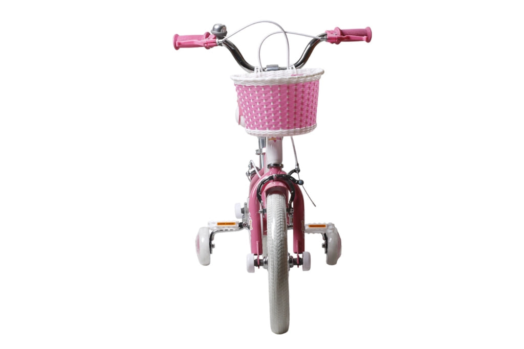 Bicicletta per Bambine Unicorn 16 Pollici con Stabilizzatori Bauletto e Cestino Rosa Rosa