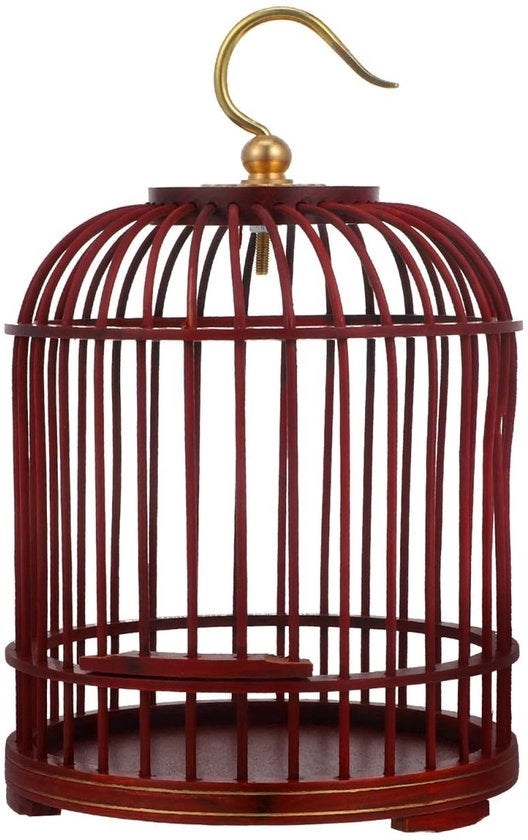 Casa per Uccelli a Sospensione in Legno - Chiusura di Sicurezza - Decorativo per Interno e Esterno - 15 x 9 x 9 cm - Adatto per Hamster e Pappagallo - Dimensioni: 15 x 9 x 9 cm