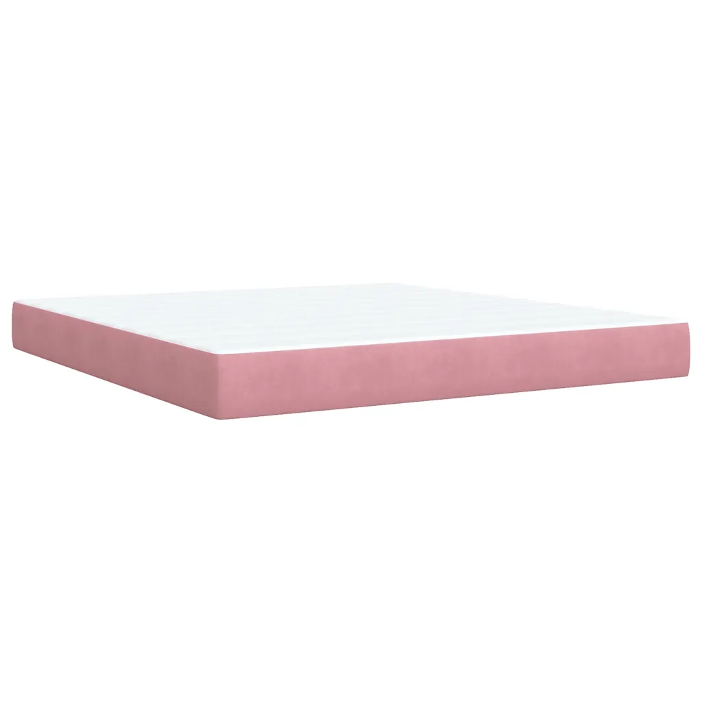 Giroletto a Molle con Materasso Rosa 180x200 cm in Velluto