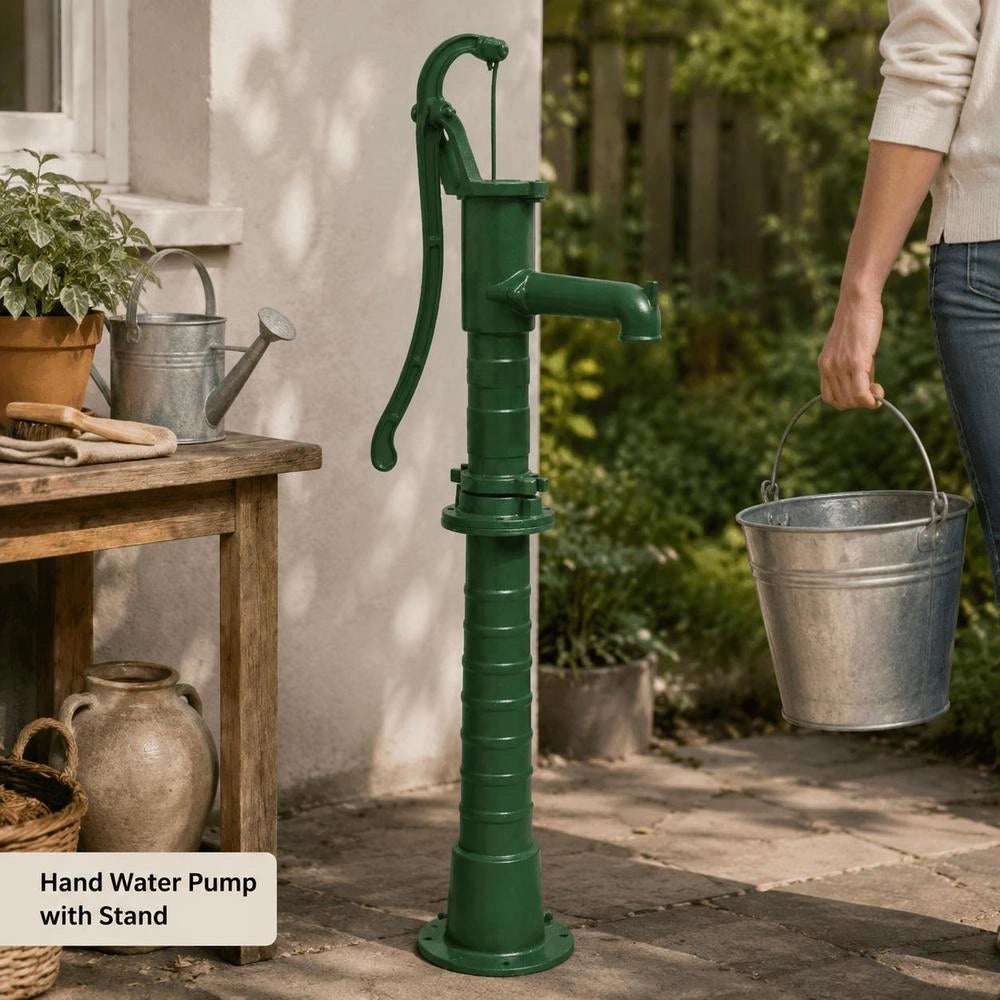 Hand Pump With Stand, Cast Iron
