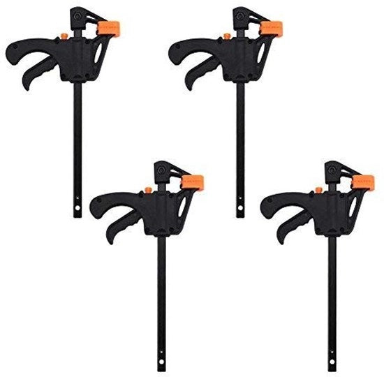 Set di viti a molla 4 in 1 per lavorazione del legno - 4 pezzi - Materiale misto plastica/lega di alluminio - Distacco massimo 10 cm - Dimensioni 20 x 11 cm - Peso 300 g - Viti a molla
