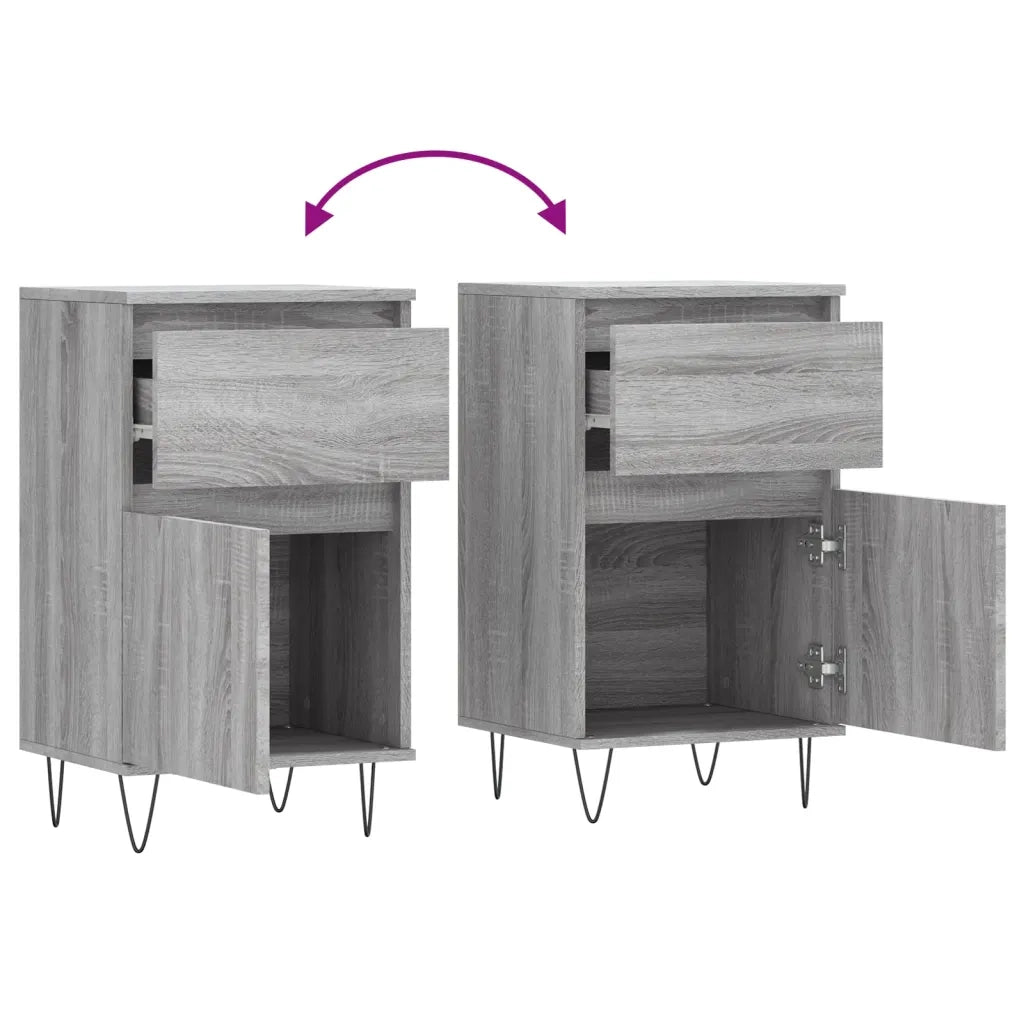 Credenze 2 pz Grigio Sonoma 40x35x70 cm in Legno Multistrato 831161