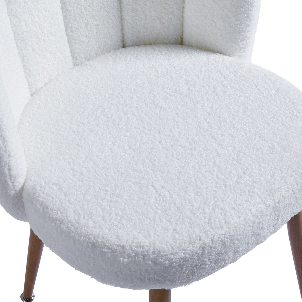 SEDIA Set da 2 pezzi Schienale ergonomico 64x40x58 cm Bianco Tessuto Teddy