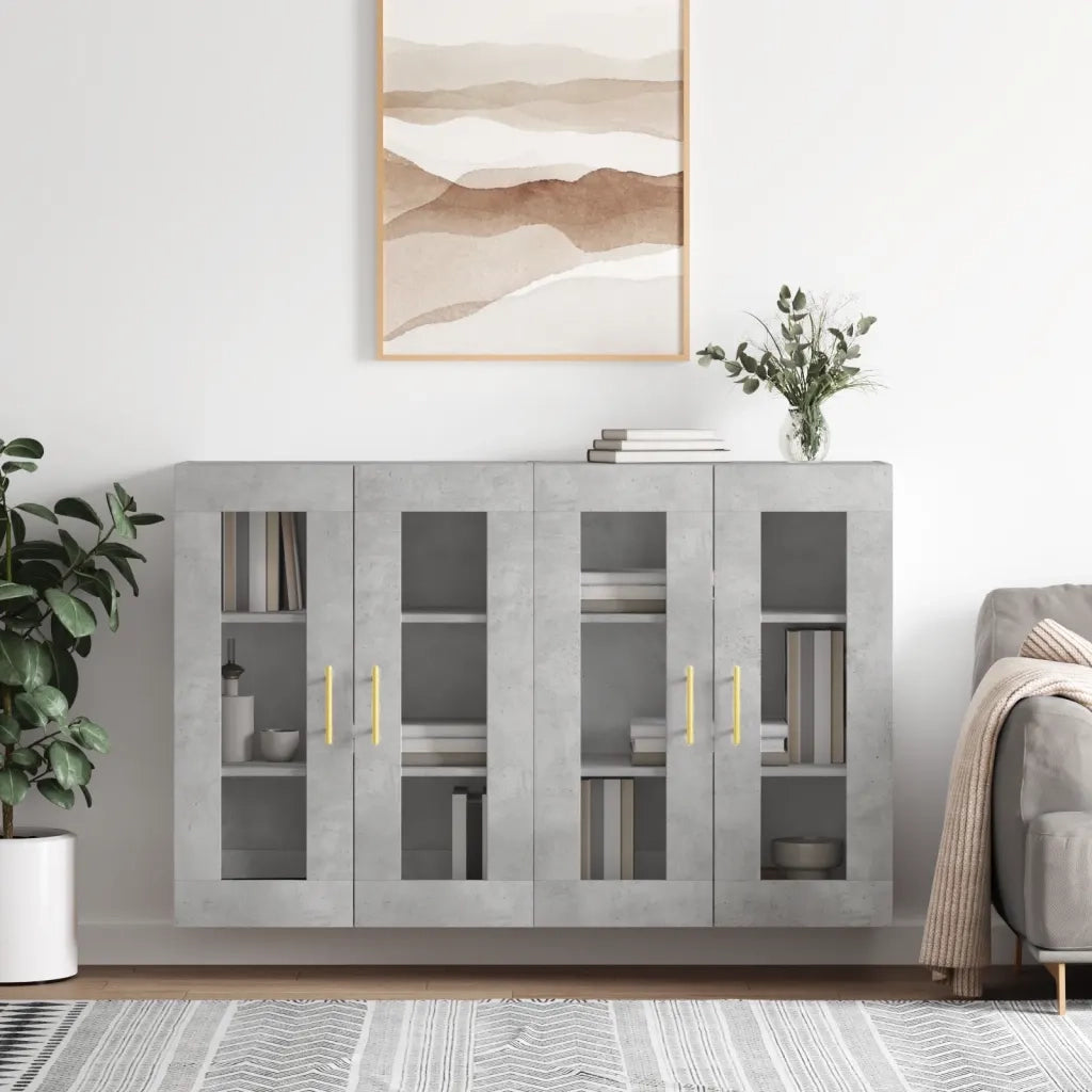 Armadietti a Parete 2 pz Grigio Cemento in Legno Multistrato CFW7517869