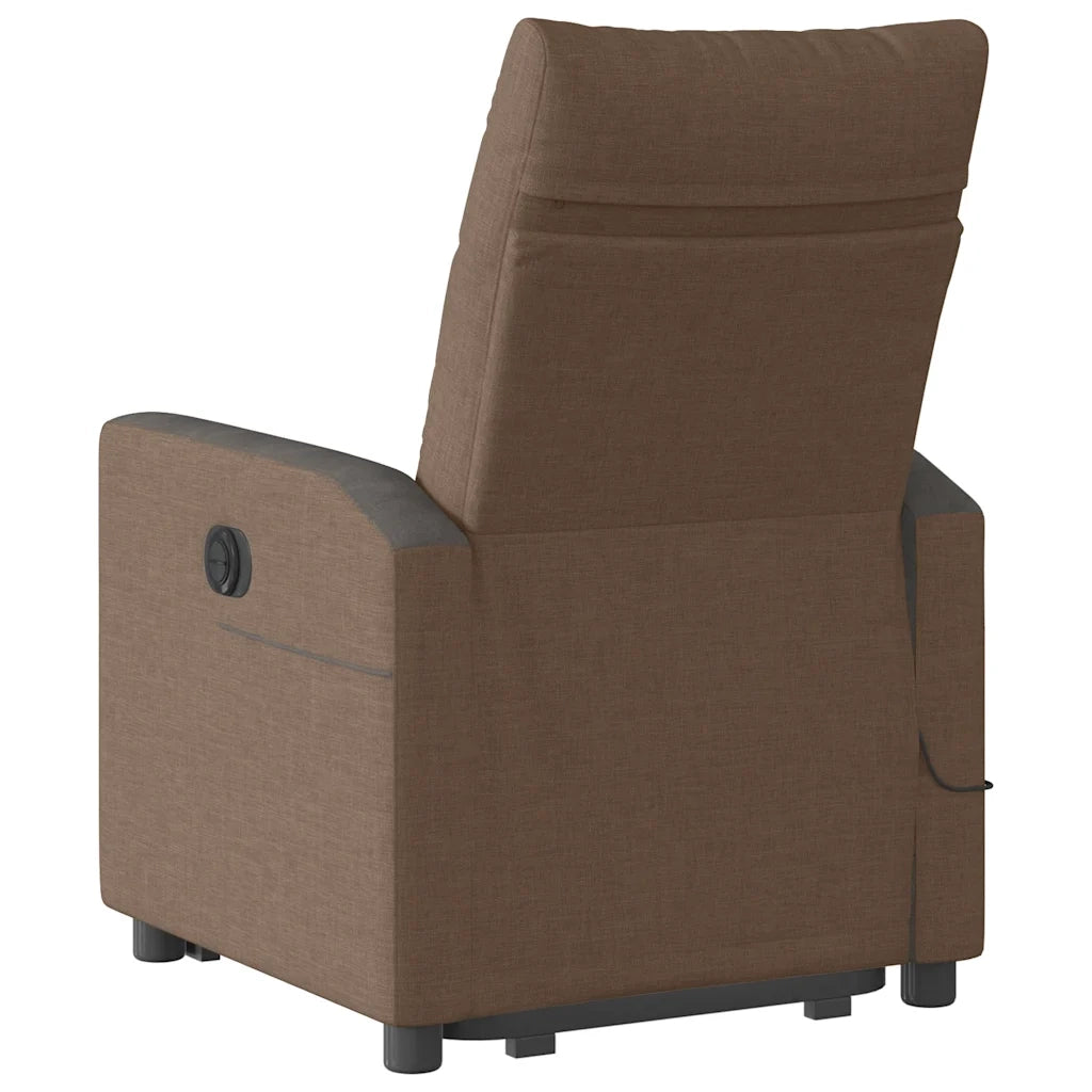 Poltrona Alzapersona Massaggiante Elettrica Marrone Tessuto 3324076