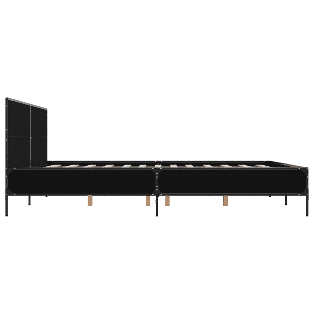 Giroletto Nero 200x200 cm in Legno Multistrato e Metallo