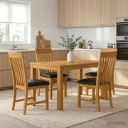Set da pranzo 5 pz Nero Legno di Quercia Massello 3430358