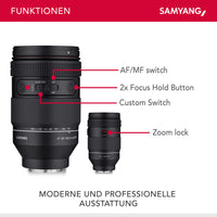 AF 35-150mm F2.0-2.8 FE per Sony E - obiettivo zoom all-in-one con Par Focal, Cinematic Video AF e Dolly Shot Zoom, protezione dalle intemperie, per Sony A9 A7 A7C II A7C R