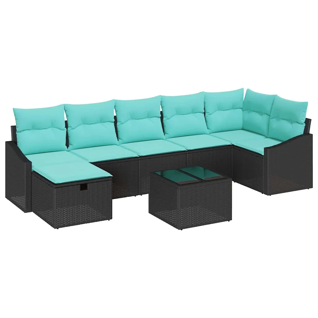 Set di divani con cuscino con archiviazione 8 pcs polyrattan