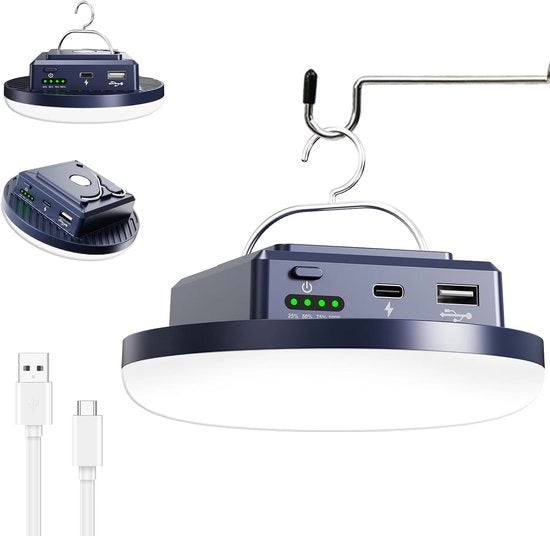 Lampada da Campeggio Oplaubile 1800 Lumen - 12000 mAh - Magnete e Appeso - Per Tenda e Illuminazione di Emergenza - Campeggio e Illuminazione di Emergenza