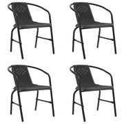 Sedie da Giardino 4 pz in Rattan in Plastica e Acciaio 110 kg