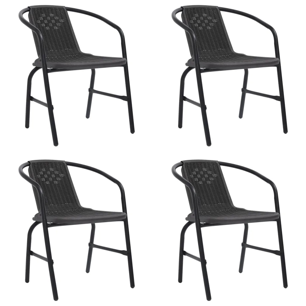 Sedie da Giardino 4 pz in Rattan in Plastica e Acciaio 110 kg