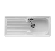 Lavello da incasso in ceramica con una vaschetta 100x45 cm reversibile - Bianco