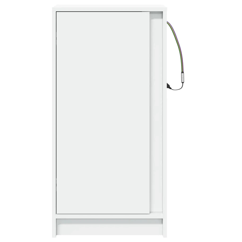 Buffet credenza cassettiera mobiletto mobile contenitore organizer per cucina soggiorno salotto con illuminazione a LED 42,5 x 34 x 85 cm legno ingegnerizzato bianco 02_0029772