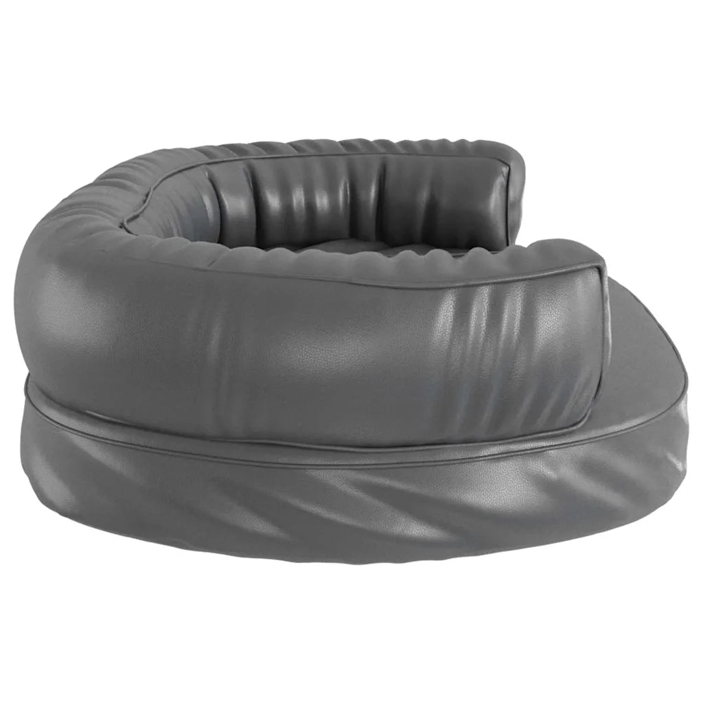 Letto per Cani Ergonomico Gommapiuma Grigio 75x53 cm Similpelle 171317