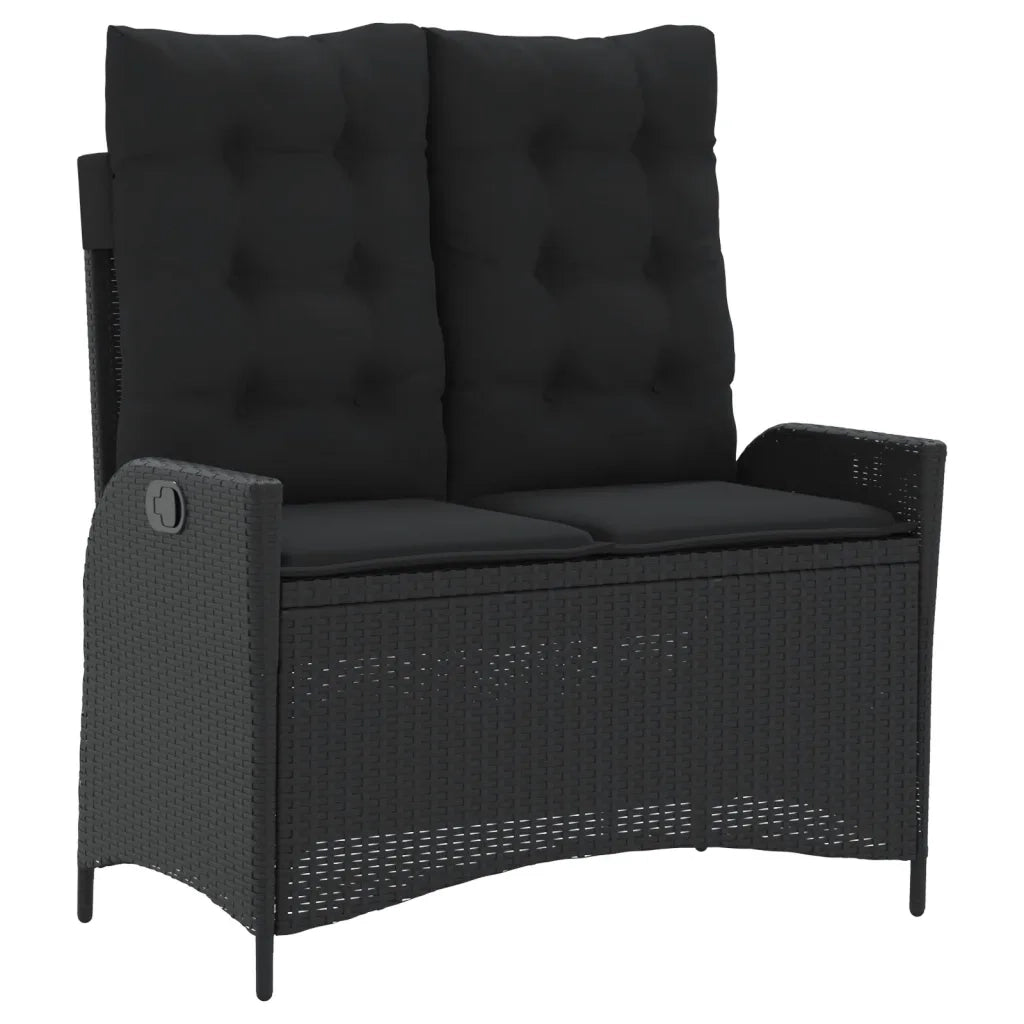 Set da Pranzo da Giardino 4 pz con Cuscini Nero in Polyrattan 3277452