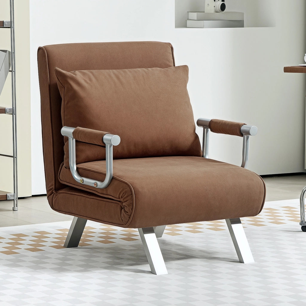 Letto Singolo Divano Pieghevole ¨C Zephmum ¨C 65x69x80 cm Marrone