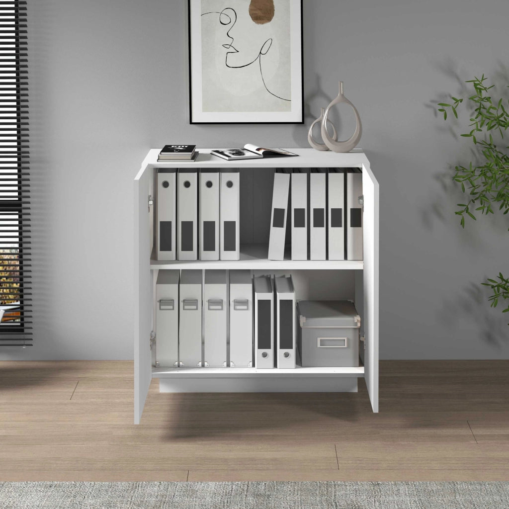 WHOUS Armadio multiuso Easy a 2 ante bianco opaco 79,20x38x86 cm