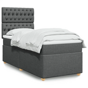 Giroletto a Molle con Materasso Grigio Scuro 90x190 cm Tessuto