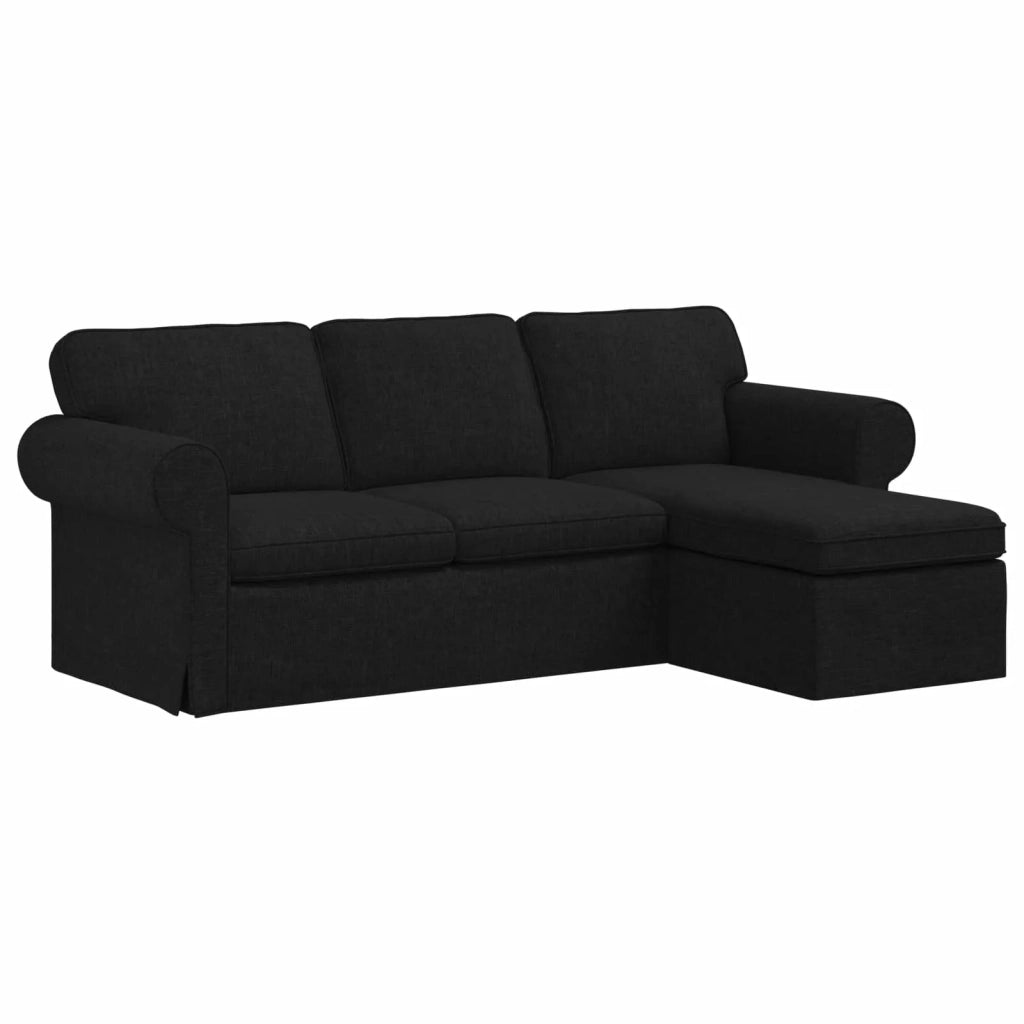 Divano Nero 215 x 138 x 80 cm Tessuto 42024336