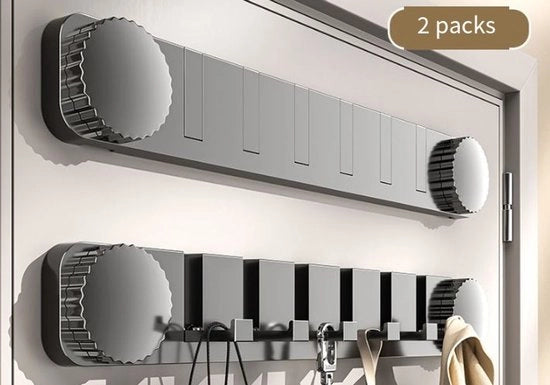 Wandhaken multifunzionali per pareti da bagno, adatte per pareti da bagno, forte fissaggio, hanger per pareti da bagno, hanger da parete ad aggancio, hanger per doccia - installazione di aggancio [Nero/Grigio 6 hanger] 2-pack