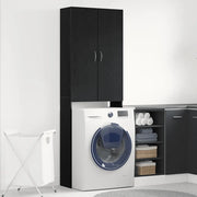 Mobile per Lavatrice Rovere Nero 64x25,5x190 cm 862064