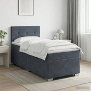Letto box spring con materasso Grigio Scuro 100 x 200 cm 3450657