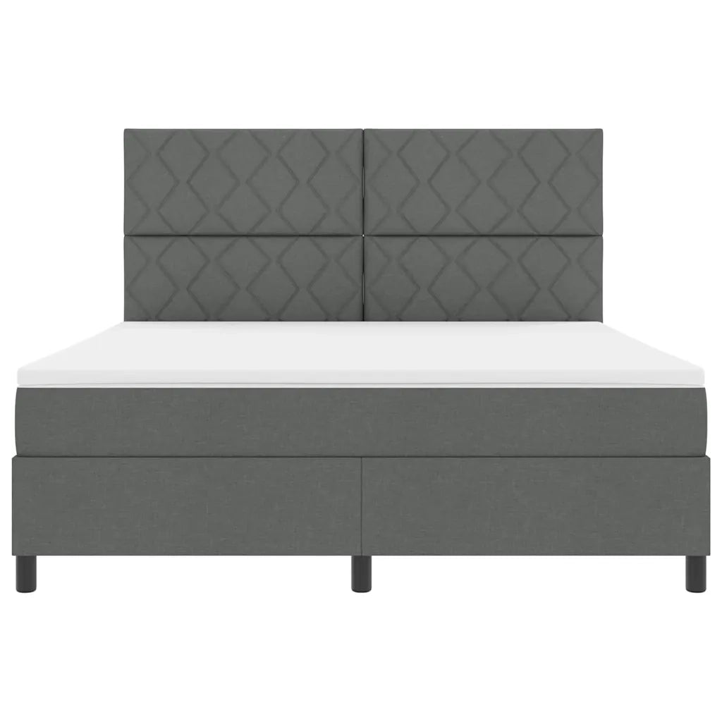 Letto a molle con testiera Grigio scuro 180 x 200 cm Tessuto 3339484