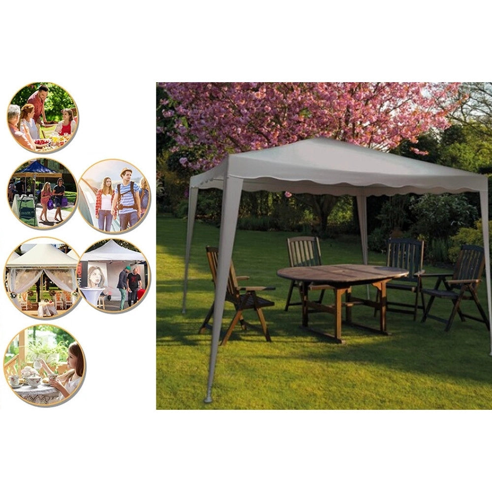 Trade Shop - Gazebo 3x3x2,5 Mt Pieghevole Grigio Impermeabile Richiudibile Tendone Giardino 016561 -