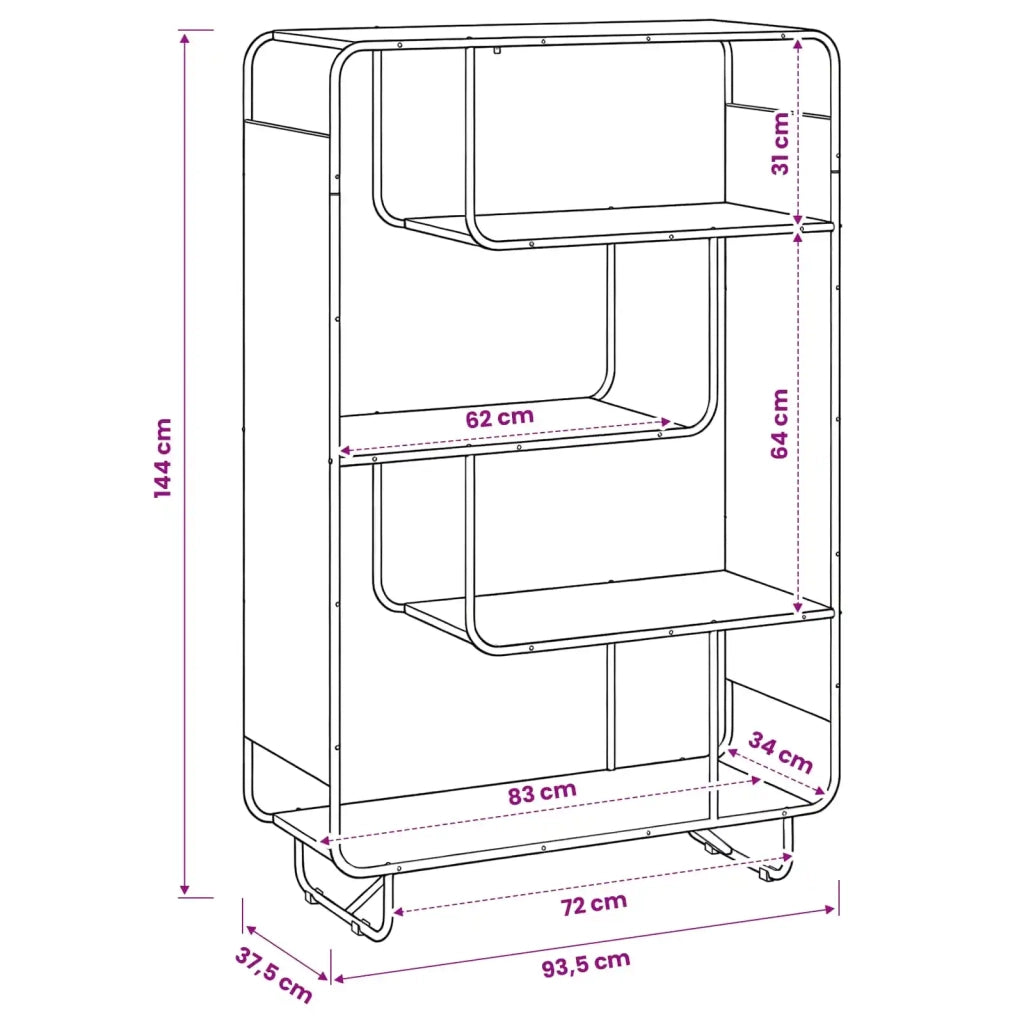 Credenza Sonoma grigio 93.5 x 37.5 x 144 cm 8007951
