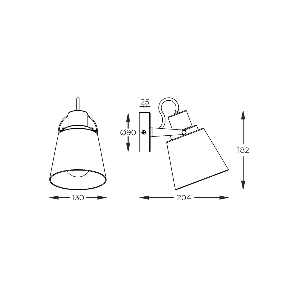 Applique bagno nera vetro fumé GU10 IP44 Badosa Zuma Line