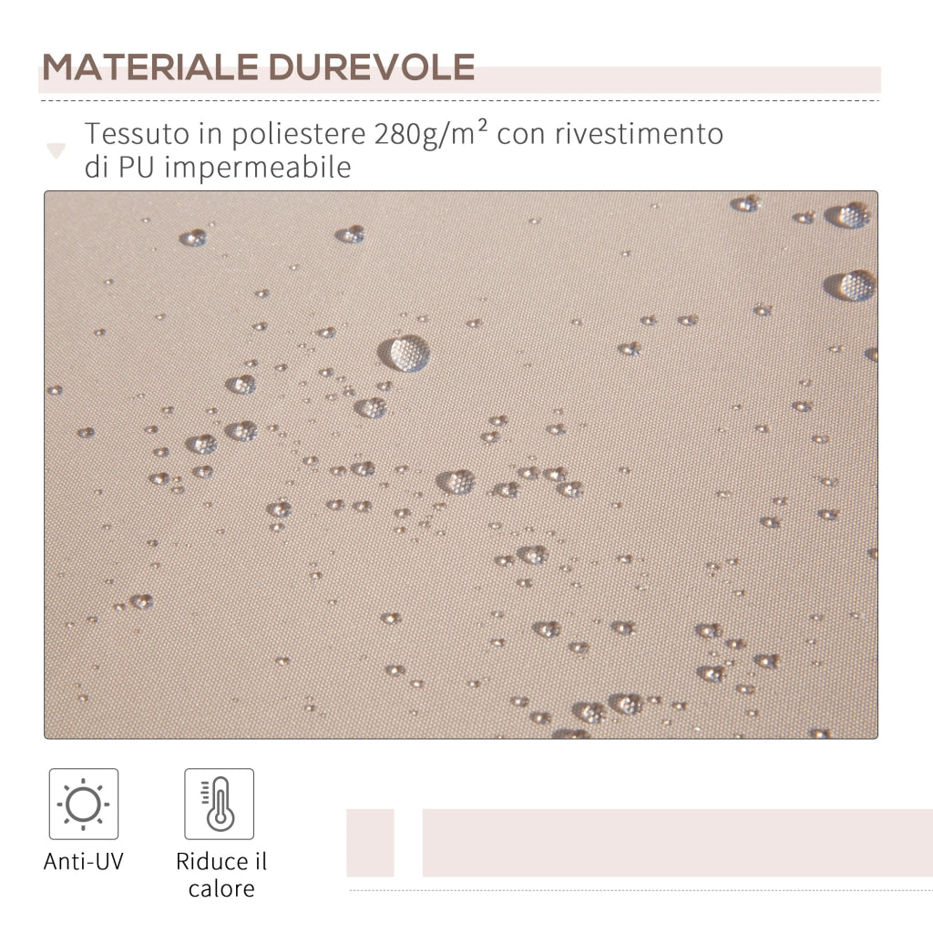 Tenda da Sole per Esterno a Bracci Avvolgibile con Apertura a Manovella, 295x200 cm, Beige