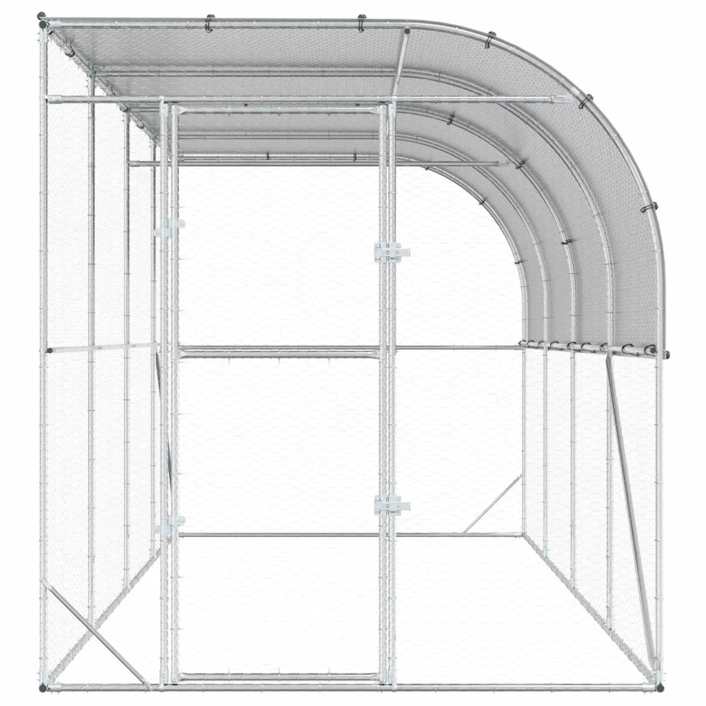 Gabbia per Polli Contro il Muro Argento 600 x 150 x 215 cm 3434736