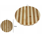 Trade Shop - Tagliere Bambu' Legno Bamboo Naturale Tavola Affettare Cucina Rotondo 32cm 58376 -