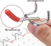 Set di 25 ganci per pegboard in acciaio inossidabile per la classificazione e l'organizzazione di attrezzi e merci per la vendita al dettaglio