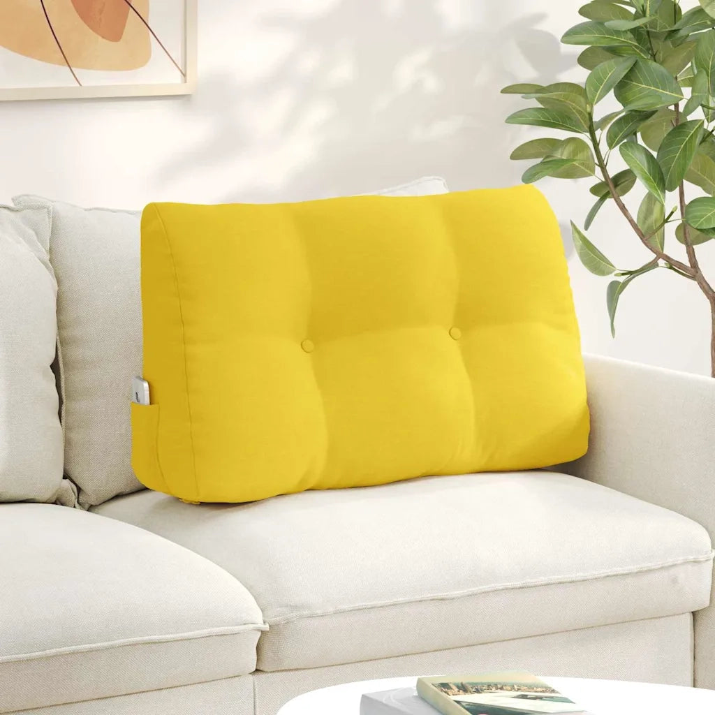 Cuscino per Schiena | Cuscino dorsale Giallo Chiaro 80 x 24 x 50 cm Tessuto