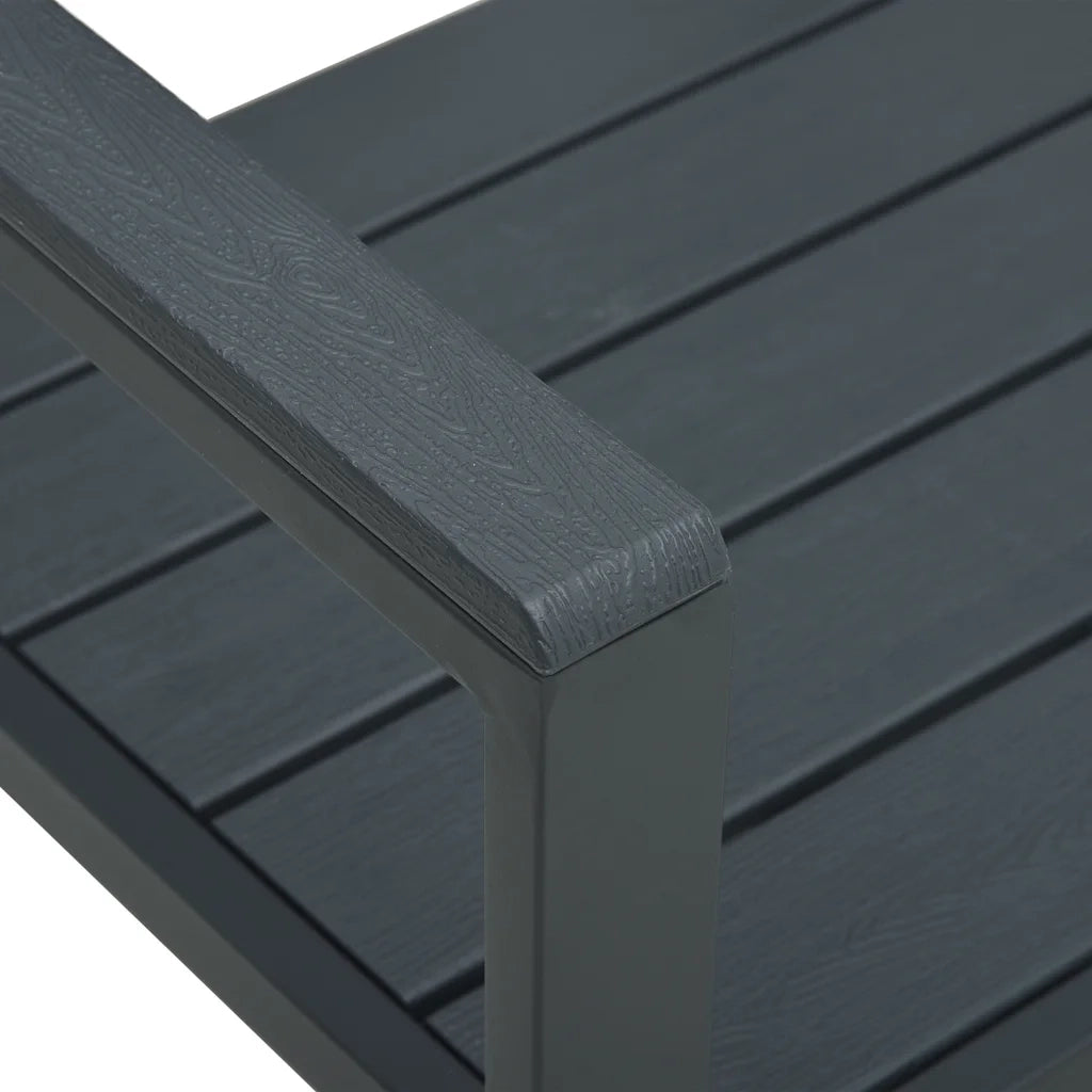 Panchina da Giardino | Panca da Giardino 120 cm in HDPE Grigia con Aspetto Legno