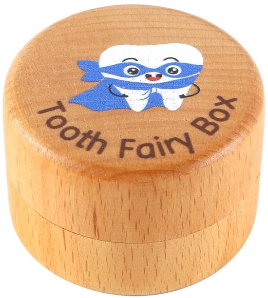 Porta denti con design carino - Porta denti in legno - Contenitore per denti da latte - Adatto per adolescenti - Dimensioni 5 x 5 x 3,4 cm