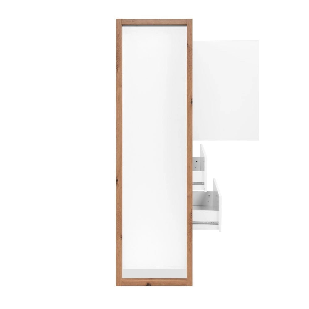 Credenza alta L120XP40XH140 New Denver51 colore bianco e rovere