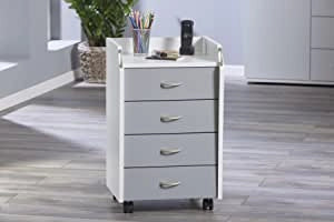CASSETTIERA PRINTI 4 CASSETTI 40x36x64,5H LAMINATO BIANCO/GRIGIO