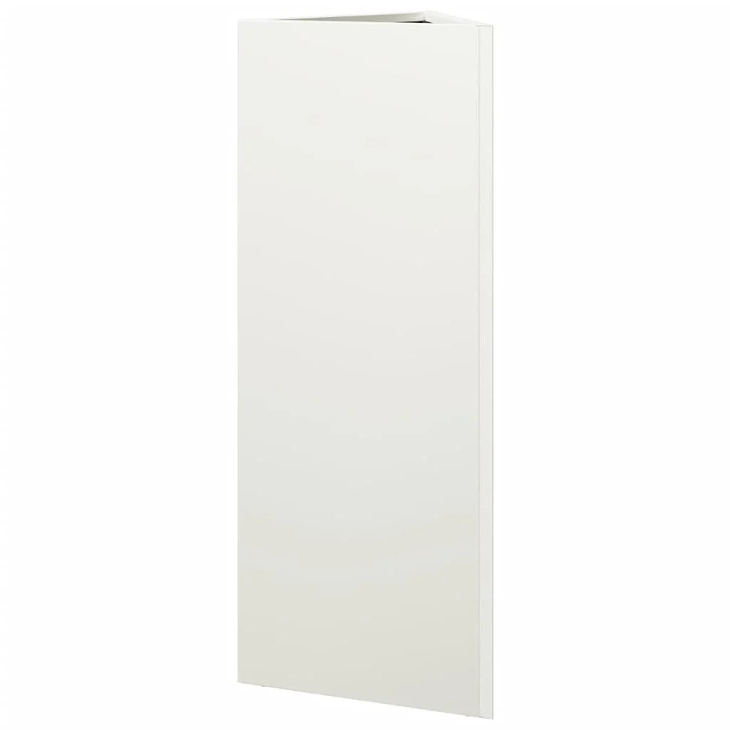 Vaso per fioriera aiuola rialzata piante fiori giardino terrazze set da 2 triangolari 30 x 26 x 75 cm acciaio bianco 02_0039093