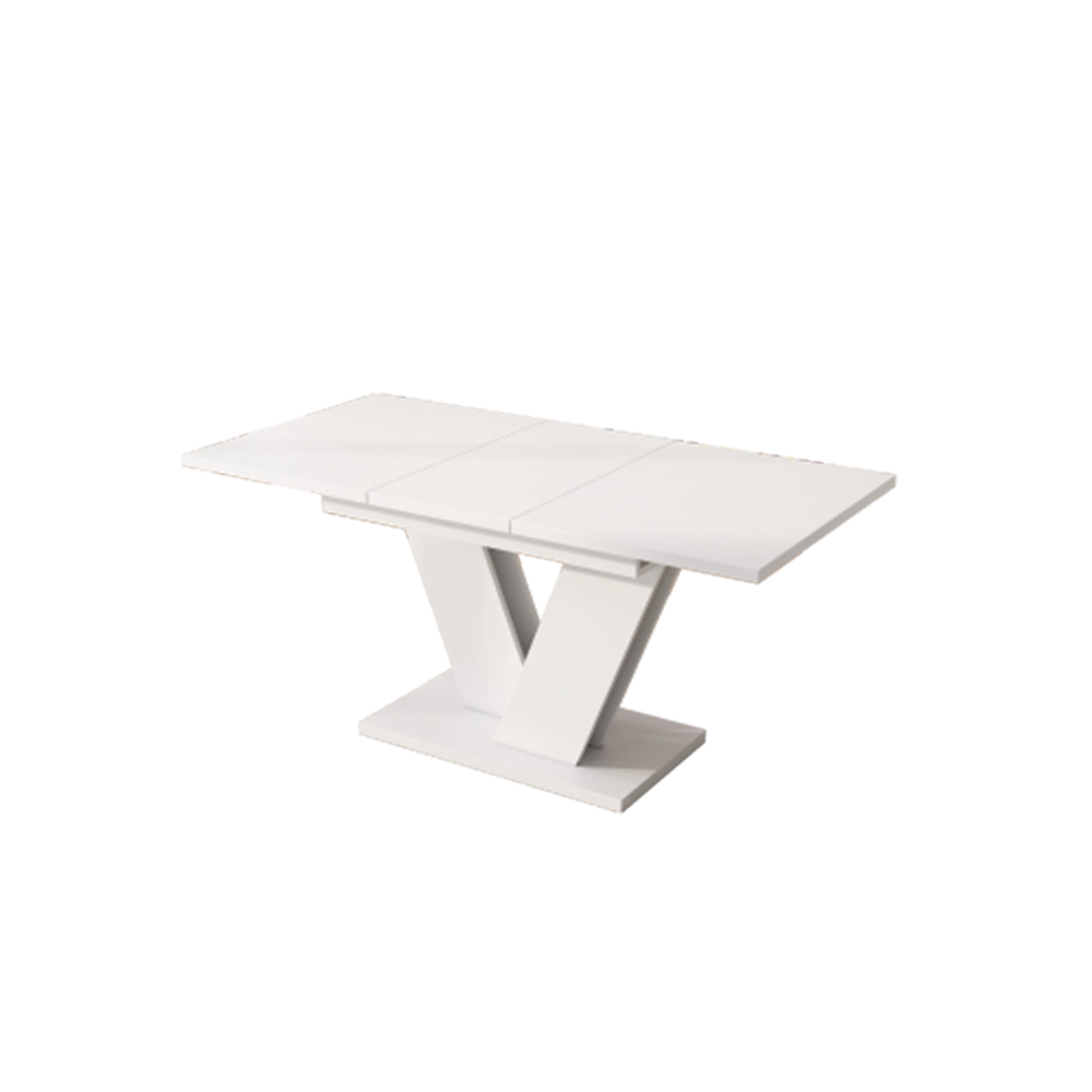 Tavolo allungabile - Xylo - 120-160x80cm gambe a V bianco