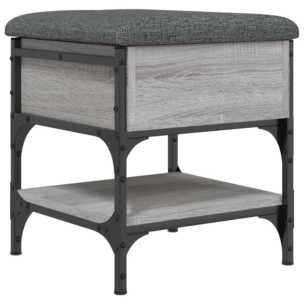Panca Porta Scarpe-Sgabello-Panca Scarpiera Grigio Sonoma 42x42x45 cm Legno Multistrato