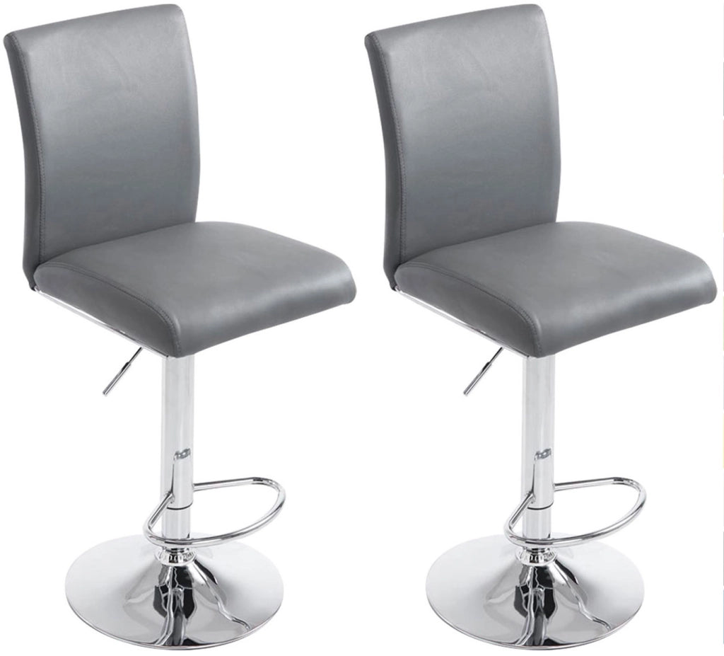 Set 2 Sgabelli Colonia in similpelle grigio