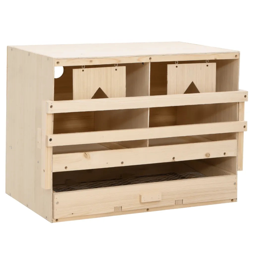 Casetta Cova per Galline 2 Scomparti 63x40x45 cm Legno di Pino 170652