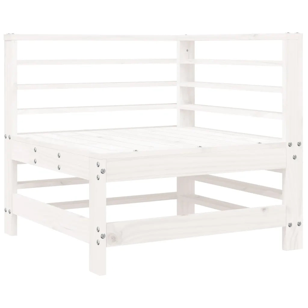 Divano Angolare con Cuscini-Sofa con Cuscini in Legno Massello di Pino Bianco 580167