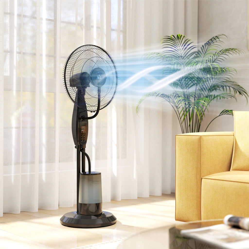 Ventilatore Nebulizzatore 3 Velocita' Timer 3 Modi Serbatoio 3.2L ¨C zephmum ¨C Nero 44.5x38.5x120 cm